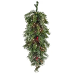 National Tree Company 36 in. Pre-Lit Glistening Pine Teardrop with LED Lights