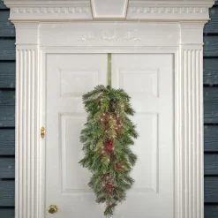 National Tree Company 36 in. Pre-Lit Glistening Pine Teardrop with LED Lights