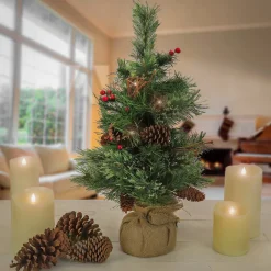 National Tree Company 24 in. Pre-Lit Glistening Pine Tree with Warm White LED Lights