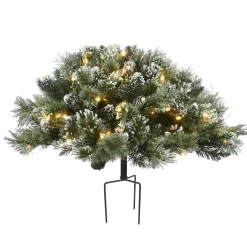 National Tree Company 36 in. Pre-Lit Glittery Bristle Pine Urn Filler with LED Lights