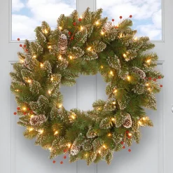 National Tree Company 24 in. Pre-Lit Glittery Mountain Spruce with LED Lights