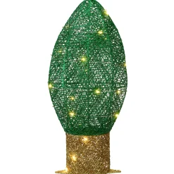 National Tree Company 20 in. Pre-Lit Green Christmas Light Bulb Decoration