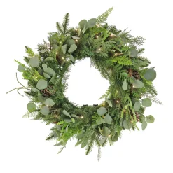 National Tree Company 28 in. Pre-Lit HGTV Home Collection Frosted Wreath with LED Lights