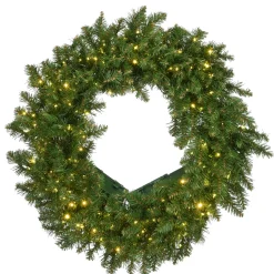 National Tree Company 24 in. Pre-Lit Kingswood Fir Wreath with Dual Color Infinity Lights