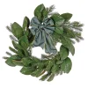 National Tree Company 24 in. Pre-Lit Magnolia Mix Pine Wreath with Warm White LED Lights
