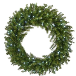 National Tree Company 36 in. Pre-Lit Norwood Fir Memory Shape Wreath with Clear Lights