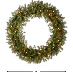 National Tree Company 48 in. Pre-Lit Norwood Fir Wreath with Clear Lights
