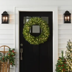 National Tree Company 30 in. Pre-Lit Norwood Fir Wreath with LED Lights