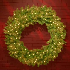 National Tree Company 48 in. Pre-Lit Norwood Fir Wreath with Warm White LED Lights