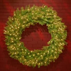 National Tree Company 48 in. Pre-Lit Norwood Fir Wreath with Warm White LED Lights
