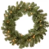 National Tree Company 24 in. Pre-Lit Promotional Fir Wreath with Clear Lights