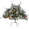 National Tree Company 22 in. Pre-Lit Snowy Bedford Urn Filler with LED Lights