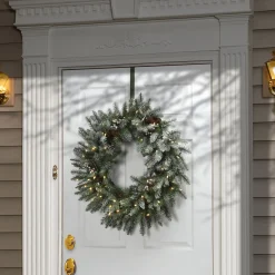 National Tree Company 30 in. Pre-Lit Snowy Morgan Spruce Wreath with Twinkly LED Lights