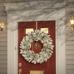 National Tree Company 30 in. Pre-Lit Snowy Sheffield Spruce Wreath with Twinkly LED Lights