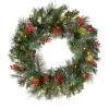 National Tree Company 24 in. Pre-Lit Wintry Pine Wreath with LED Lights