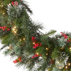 National Tree Company 48 in. Pre-Lit Wintry Pine Wreath with Clear Lights