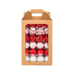 National Tree Company 19 in. Red Xmas Ball Decor Set