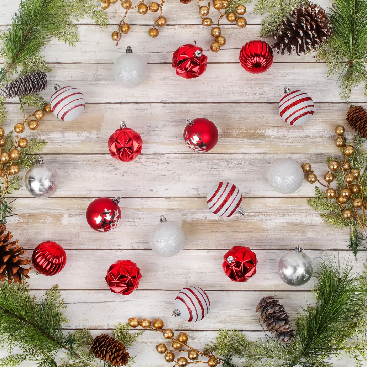 National Tree Company 19 in. Red Xmas Ball Decor Set