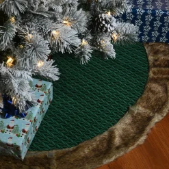 National Tree Company 48 in. Rural Homestead Collection Quilted Tree Skirt