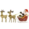 National Tree Company 34 in. Santa and Reindeer with Clear Lights