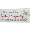 National Tree Company 16 in. Santa's Key Tabletop Ornate Christmas Sign, White and Red