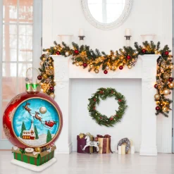 National Tree Company 34 in. Santas Sleigh Ornament with Multicolor Lights and Music