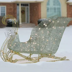 National Tree Company 48 in. Santas Sleigh with Cool White LED Lights