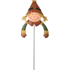 National Tree Company 26 in. Scarecrow Girl Garden Stake Outdoor Fall Decoration