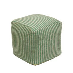 National Tree Company 16 in. Sea Mist Hand Woven Pouf Ottoman
