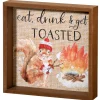 National Tree Company 8 in. Shadow Box with Cute Squirrel Hanging Wall Art Fall Decoration