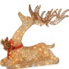 National Tree Company 31 in. Sisal Splendor Champagne Lying Deer