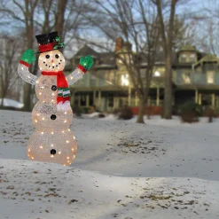 National Tree Company 48 in. Snowman Decoration with Clear Lights