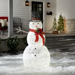 National Tree Company 60 in. Snowman Decoration with Warm White LED Lights
