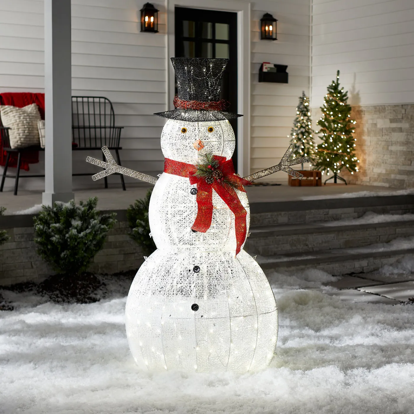 National Tree Company 60 in. Snowman Decoration with Warm White LED Lights