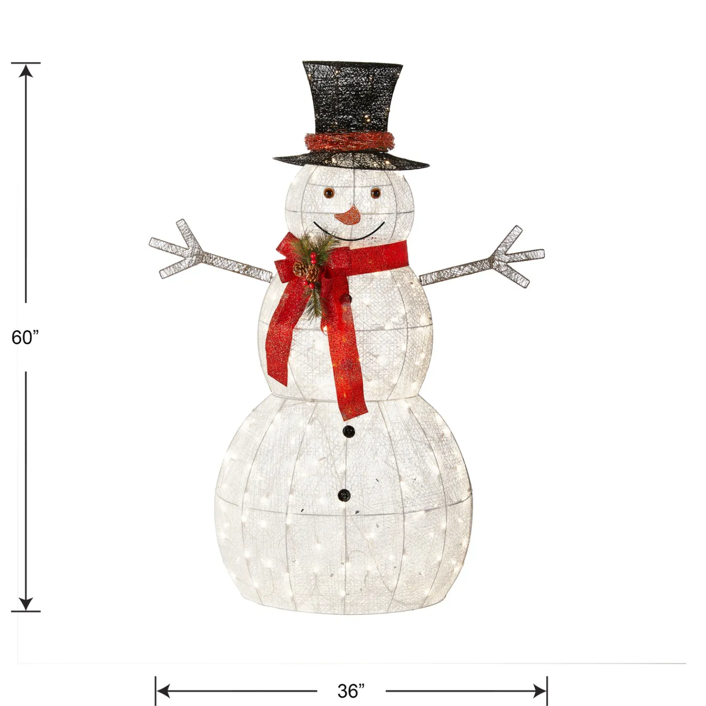 National Tree Company 60 in. Snowman Decoration with Warm White LED Lights