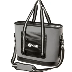 National Tree Company 16 in. Soft Sided Cooler Bag Gray with Black Trim