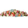 National Tree Company 33 in. Spring Blue & Pink Swag Rose, Gerbera & Hyrangea Flowers Swag