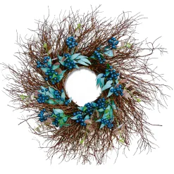 National Tree Company 24 in. Spring Blueberry Twig Wreath