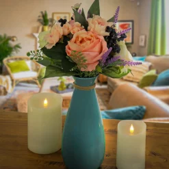 National Tree Company 16 in. Spring Bouquet with Rose Blooms, Berry Clusters, Lavender