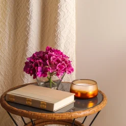 National Tree Company 8 in. Spring Dark Purple Hydrangea Bouquet in Glass Vase