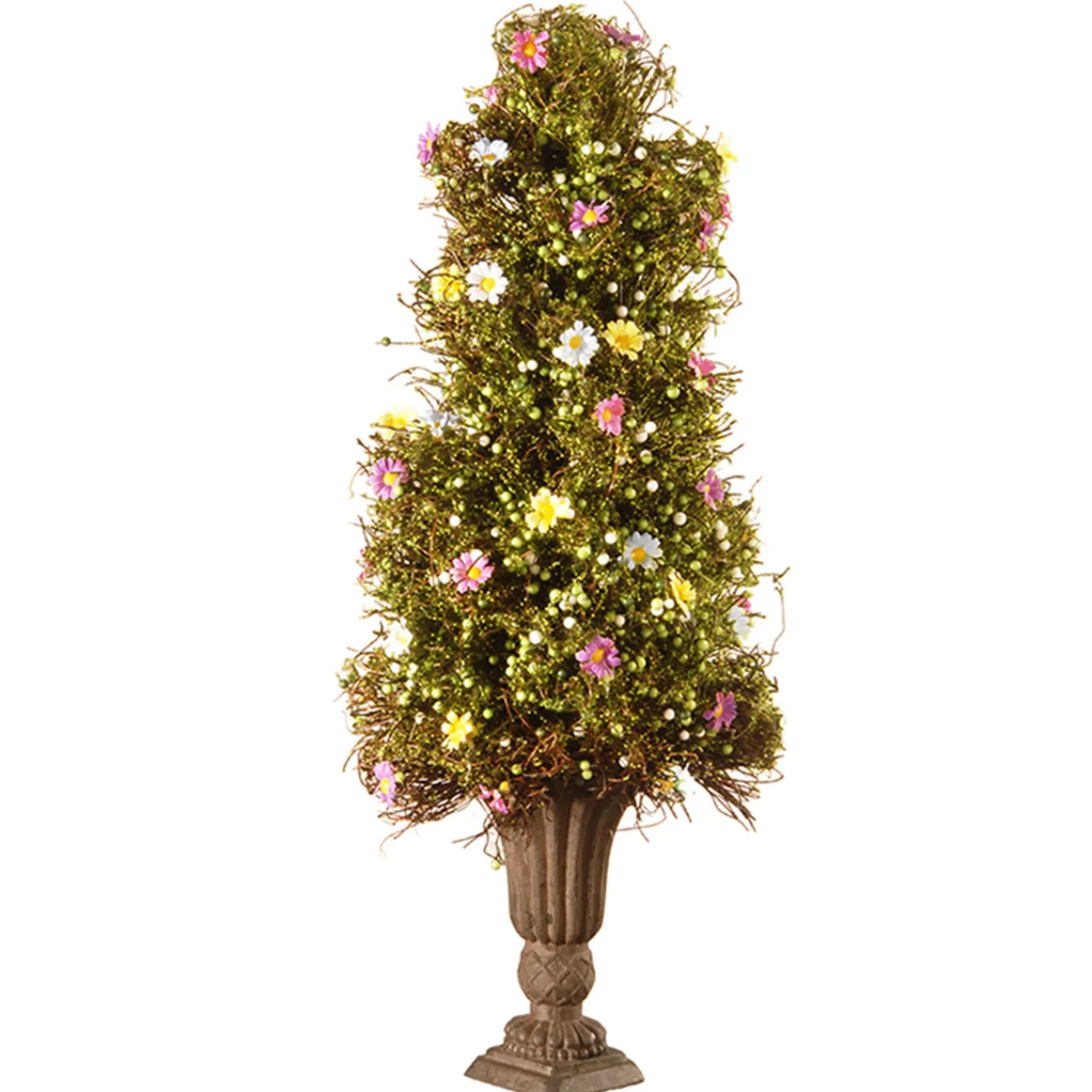 National Tree Company 24 in. Spring Floral Decorated Entrance Tree