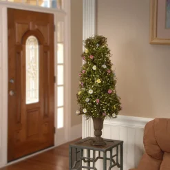 National Tree Company 24 in. Spring Floral Decorated Entrance Tree