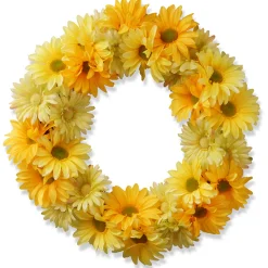 National Tree Company 19 in. Spring Garden Accents Yellow Cosmos Wreath