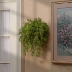 National Tree Company 20 in. Spring Green Pine Branch Wall Basket