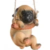 National Tree Company 5 in. Spring Hanging Wall Decoratio with Pug Puppy on Wooden Branch