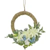 National Tree Company 20 in. Spring Hoop Wreath with Dahlia, Peony, and Hydrangea Blooms