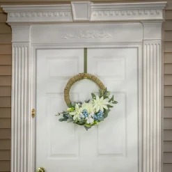 National Tree Company 20 in. Spring Hoop Wreath with Dahlia, Peony, and Hydrangea Blooms