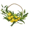 National Tree Company 16 in. Spring Hoop Wreath with Buttercup Blooms, Baby’s Breath, and Flowing Green Stems