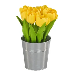 National Tree Company 9 in. Spring Light Yellow Tulip Bouquet