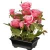 National Tree Company 10 in. Spring Pink Roses Flower Pot